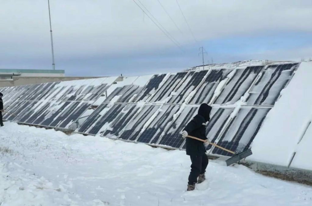 Nieves en paneles solares