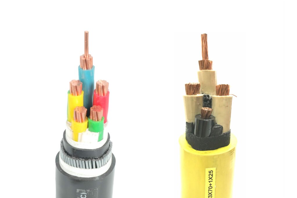 Cables con diferentes materiales aislantes