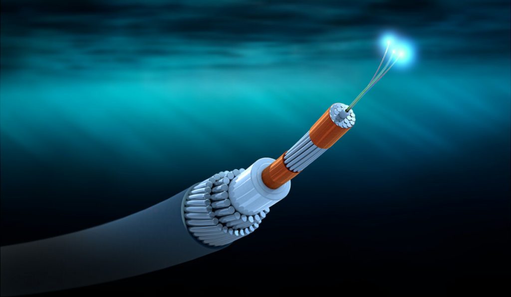 Cable de fibra óptica submarino