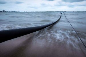 Cable submarino en tierra